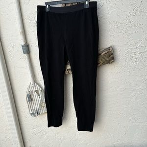Eileen fisher black mini rib tencel blend leggings EUC size large